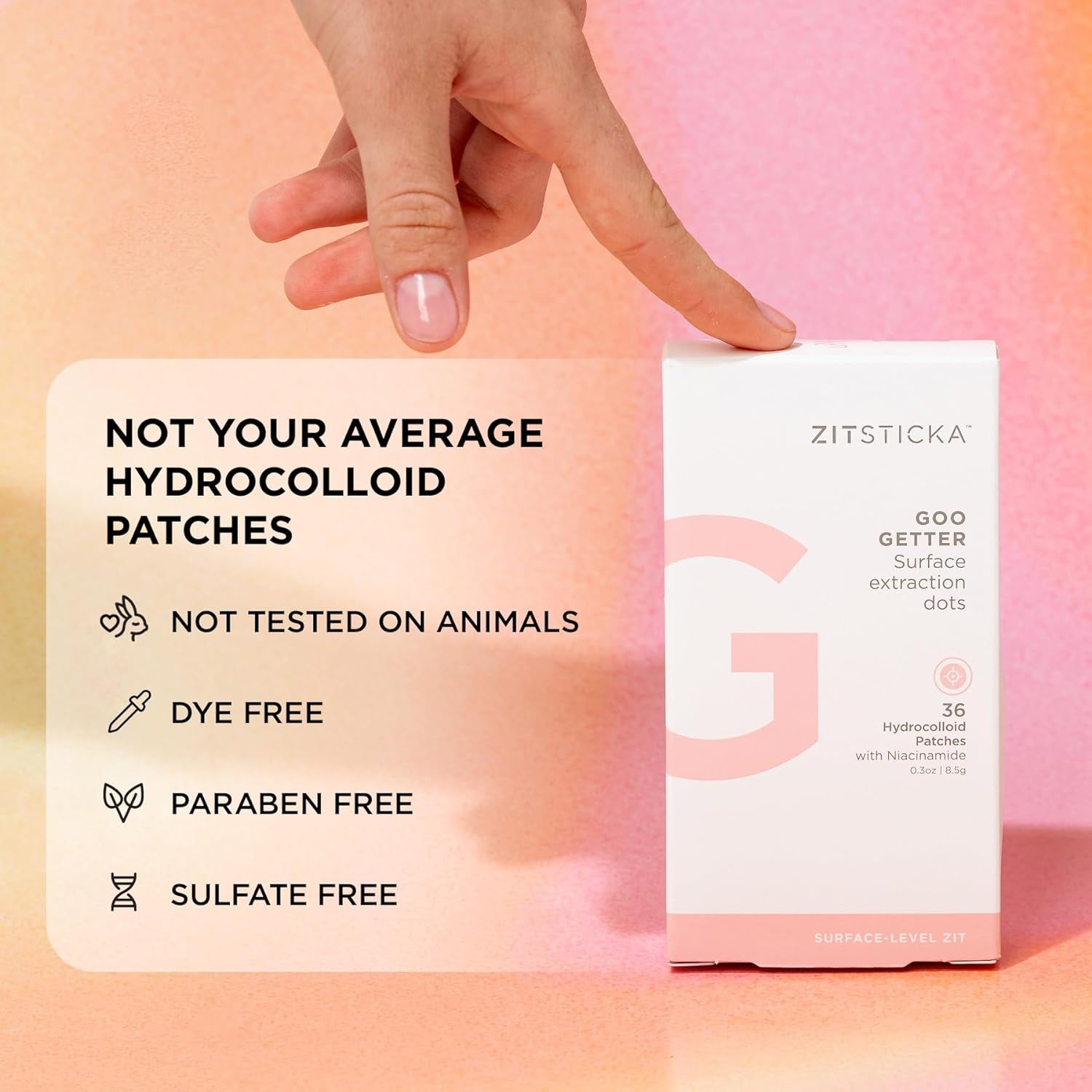 Hydrocolloid Patches | 36 Pack GOO GETTER Pimple Patches to Cover Zits & Blemishes | Acne Treatment or Healing Acne Dots, Exfoliating & Moisturizing Skin | Zit Patch and Pimple Stickers