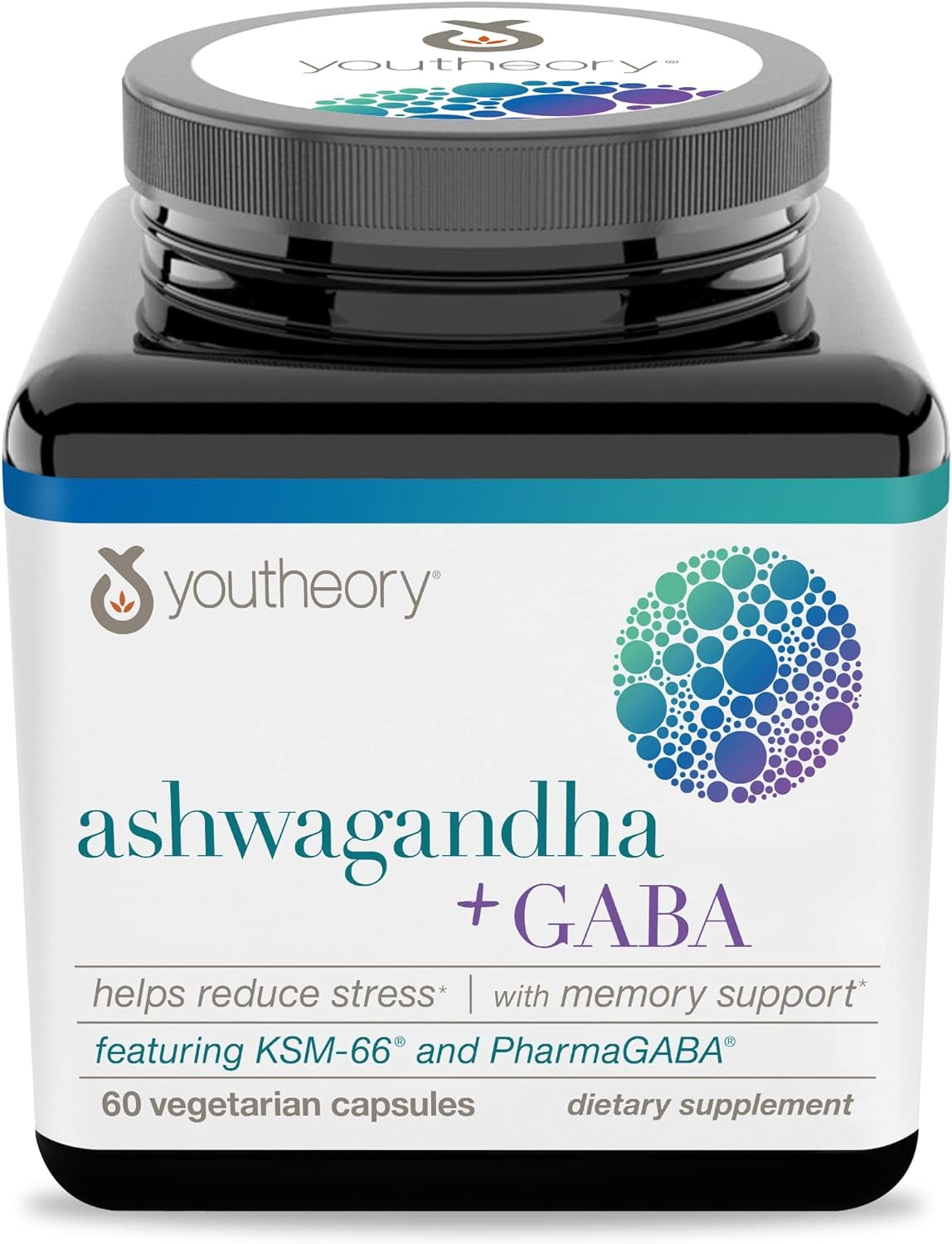 Ashwagandha + GABA - 1,000 Mg Ashwagandha & 100 Mg GABA - Cortisol, Stress & Memory Support Supplement - 60 Vegetarian Capsules