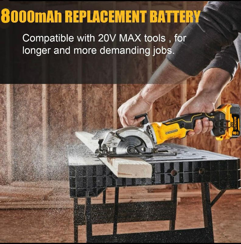 DCB200 8.0Ah Lithium Battery Replacement for Dewalt 20V Battery Max XR Cordless Tools DCB180 DCB206 DCB206-2 DCB200 DCB204 DCB204BT-2 DCB203 DCB201 DCB207