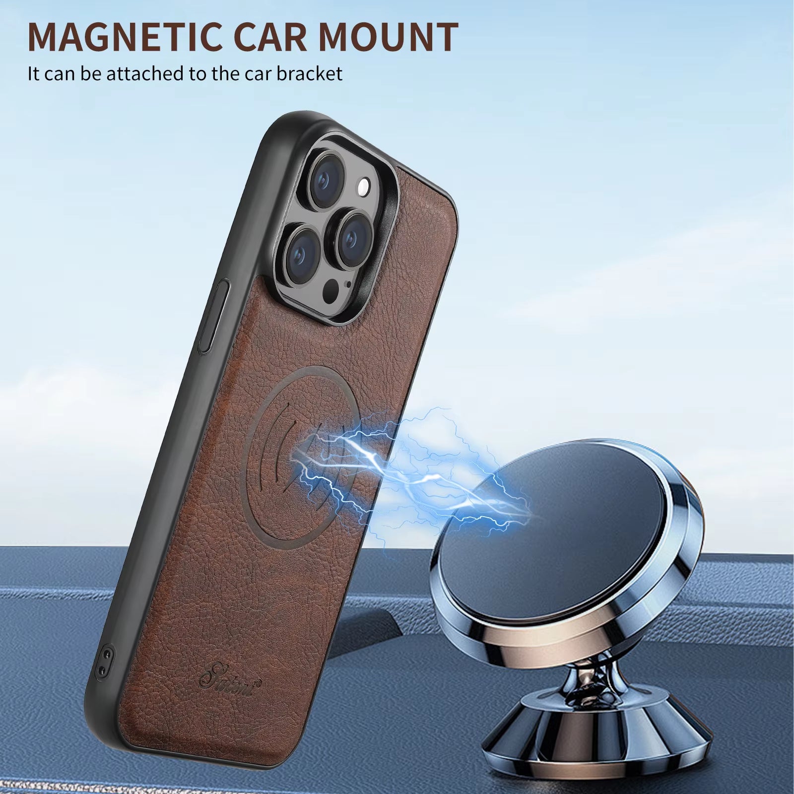 Leather Magnetic 2-In-1 Card Holder Wallet Phone Case Compatible with Magsafe Wireless Charging for  16Promax 15Plus 14 13